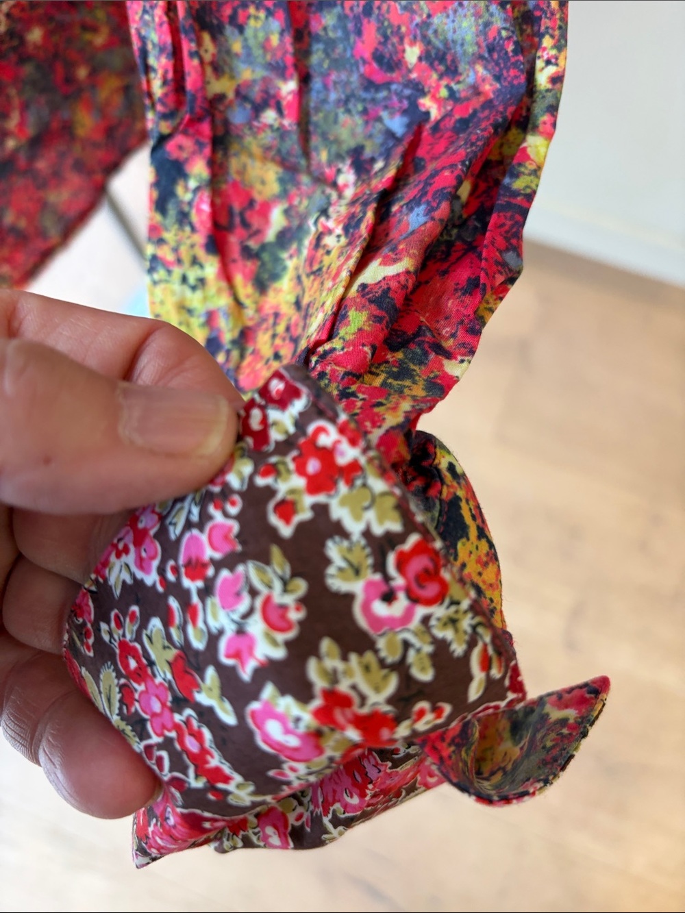 Liberty of London Red Multi-Color Floral-Print Button Down Shirt - Picture 6 of 11